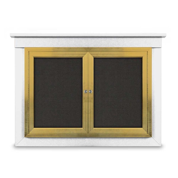 48"x36" 2-Door Enclosed Letterboard, Burgundy/Lt Oak